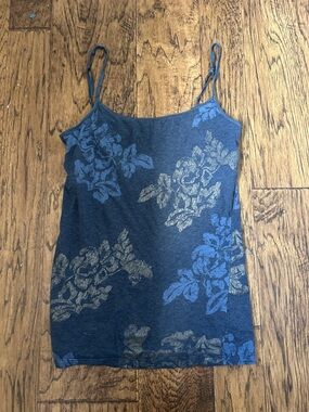 Aeropostale Navy Blue Floral Spaghetti-Strap Camisole